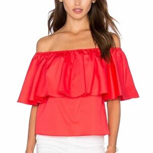 NICHOLAS Poppy Red Off-Shoulder Blouse